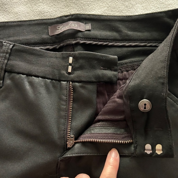 Anthro | Level 99 Black Denim Front Coated Stretch Jeans, Size 28 - Picture 8 of 12